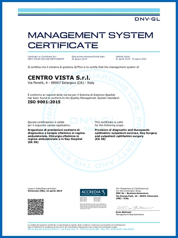  Certification DNV Centro Vista 2019